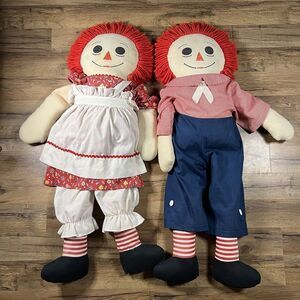Raggedy‎ Ann and Andy dolls large plush 36" Tall